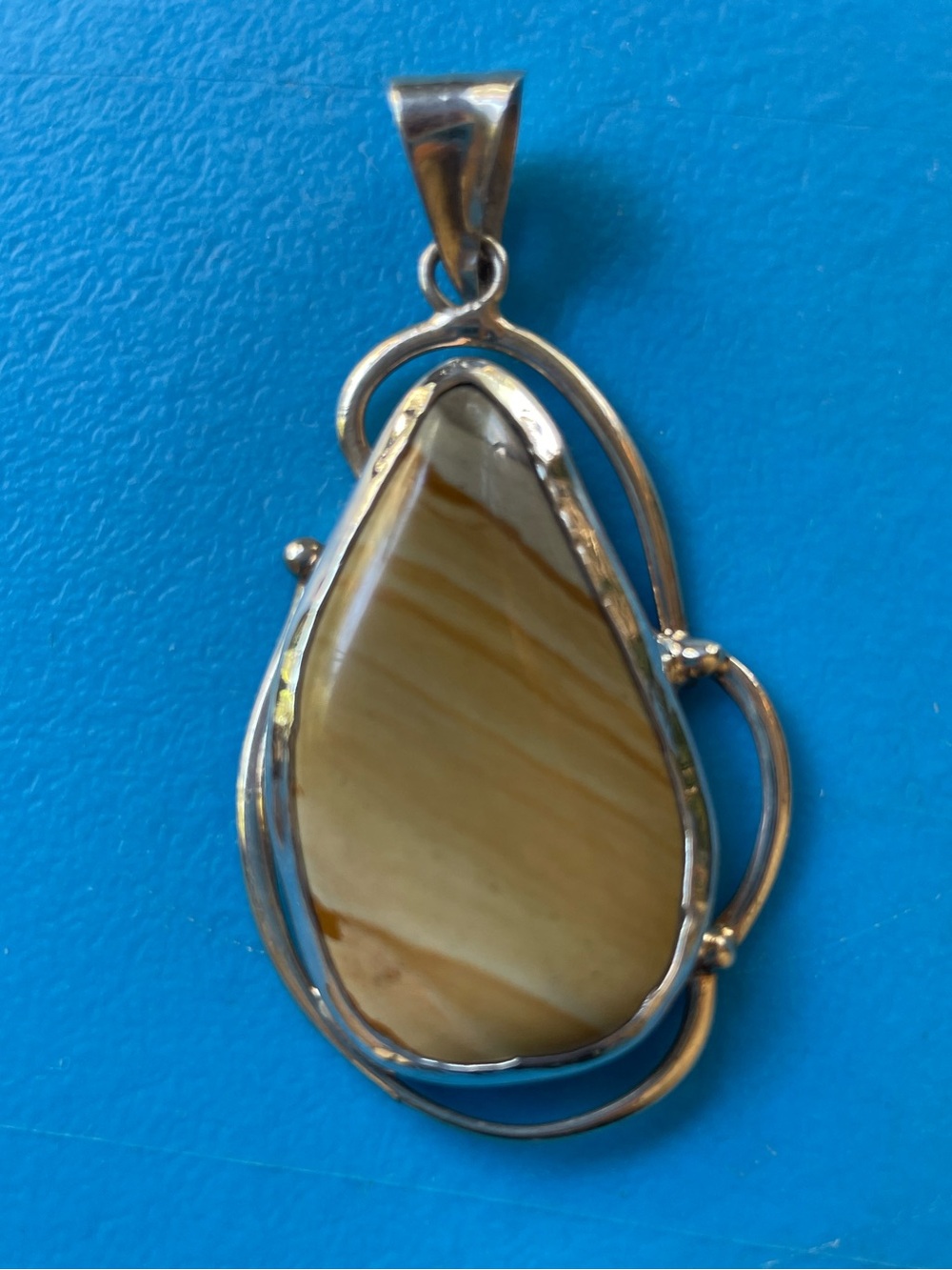 Sterling Silver Teardrop Picture Jasper Pendant